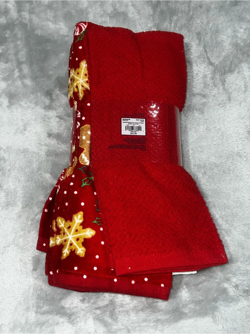 The Big One by Kohl’s Christmas Gingerbread 6-Pack Kitchen Towels NWT 🎄🍪
